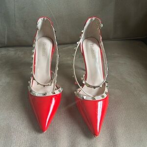 Elegant Red Studded Heels 👠